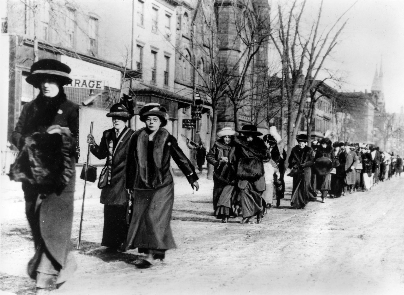 Suffragists march for women's right to vote